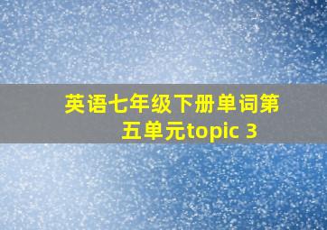 英语七年级下册单词第五单元topic 3